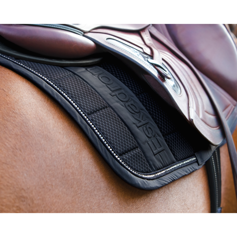 Eskadron Big Square Mesh Crystal Saddlecloth Reflexx SS23 - Deep Grey-1